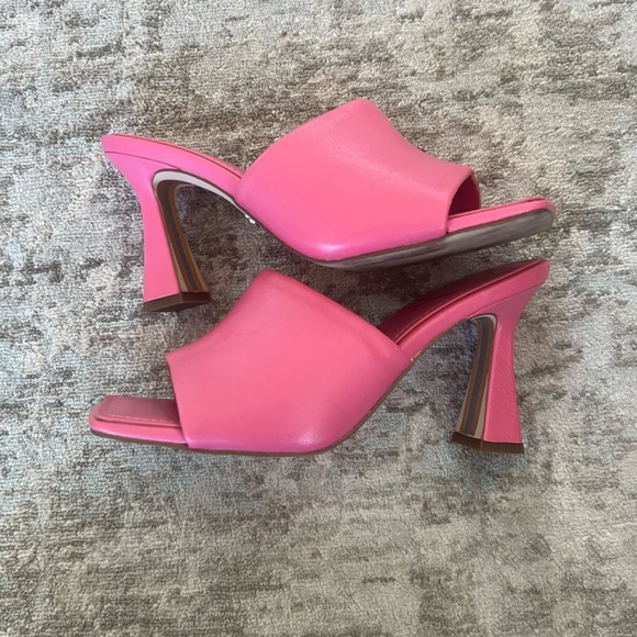 Sam Edelman Size 6.5 Carmen Square Toe Heel Sandals in Pink - Picture 6 of 7